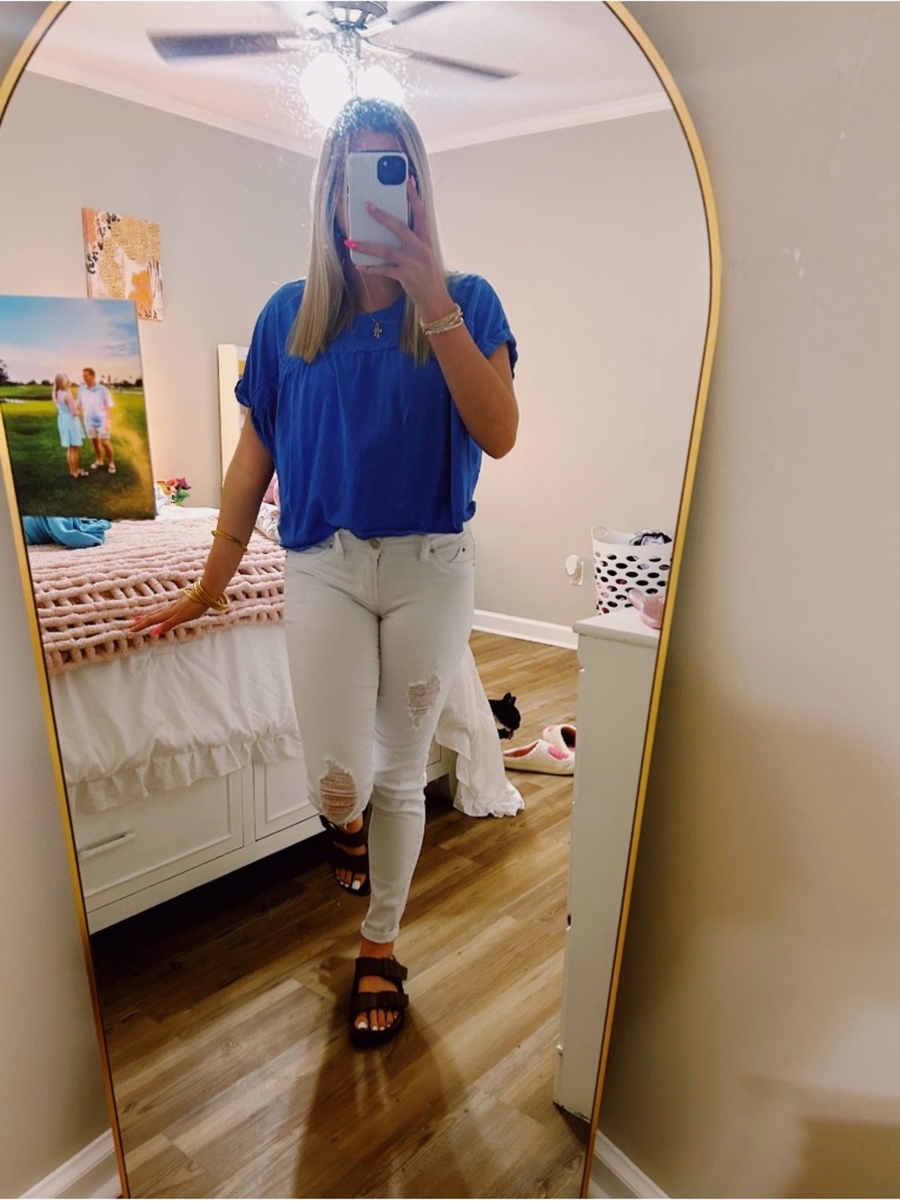 YMI White Distressed Skinny Jeans